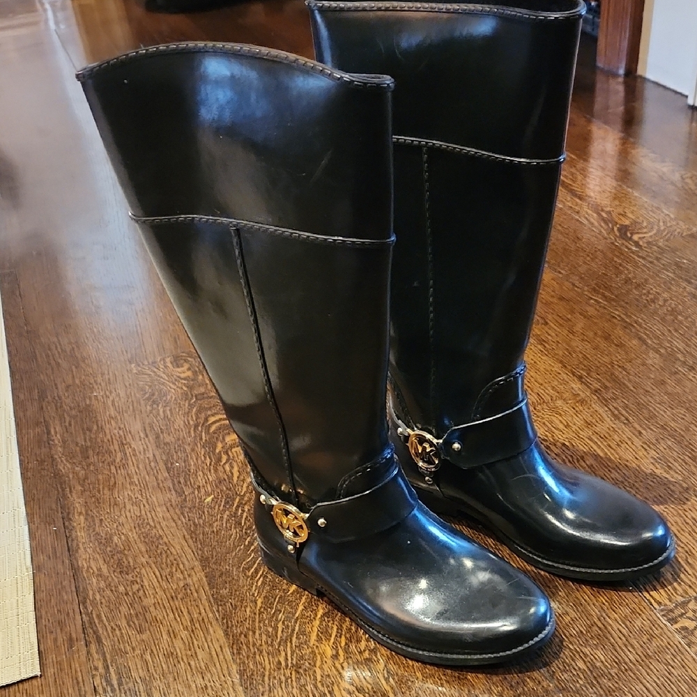 Michael Kors Black Leather Riding Boots